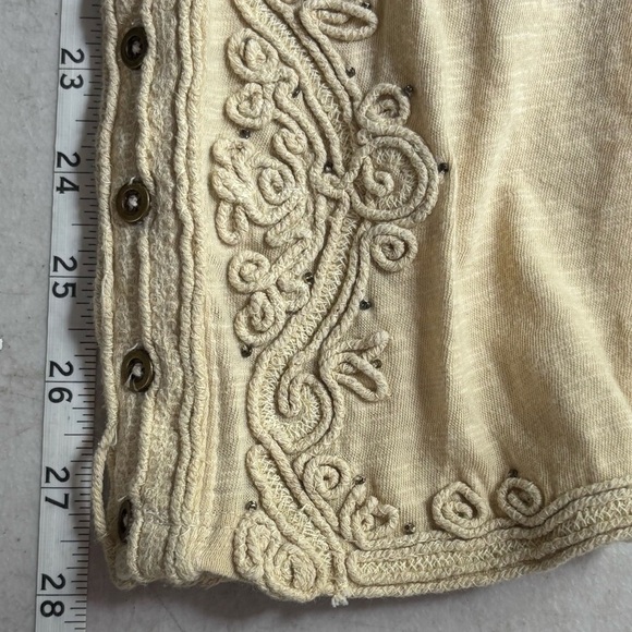 We the Free Hooked on You Mockneck Embroidered Boho Top Cream Size - Picture 13 of 16